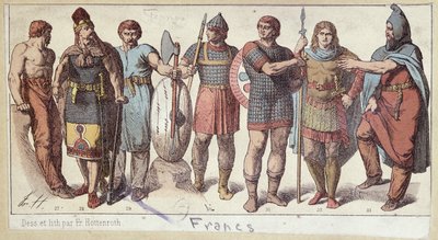 Costumes de soldats francs, c.1880 - Friedrich Hottenroth