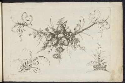 Feston de fruits, feuilles et fleurs (Unterschidliche neue Feston von Blumen und Früchten) - Friedrich Jacob Morisson