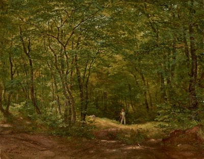 Promeneurs dans un paysage forestier - Friedrich Loos