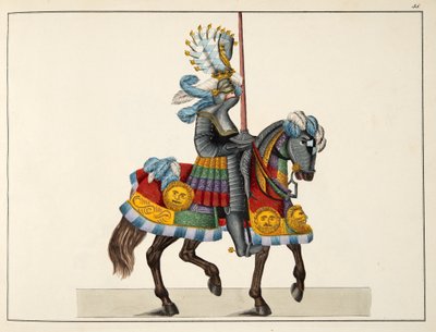 Un chevalier en route pour un tournoi, planche de 