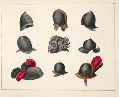 Casques, planche de 