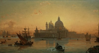 Ambiance de soirée à Venise avec Santa Maria della Salute - Friedrich Nerly