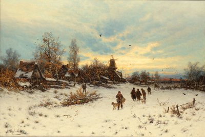Un coucher de soleil en hiver - Friedrich Nicolai Joseph Heydendahl