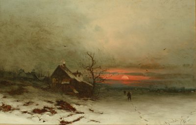 Retour à la maison au coucher du soleil - Friedrich Nicolai Joseph Heydendahl