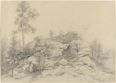 Un sanctuaire au bord du chemin sculpté dans un rocher - Friedrich Philipp Reinhold