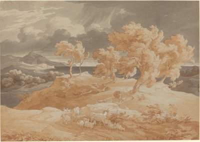 Paysage côtier italien avec un orage - Friedrich Preller the Elder