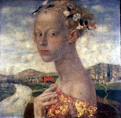 Une jeune fille avec un œillet rouge - Friedrich Stahl