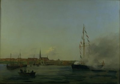 Le port de Nyborg. Au premier plan, le cotre "Neptun" - Friedrich Theodore Kloss
