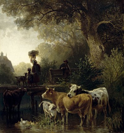 Blanchisseuse au ruisseau - Friedrich Voltz