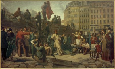 Révolution de février 1848, barricades parisiennes - Friedrich Wilhelm Martersteig