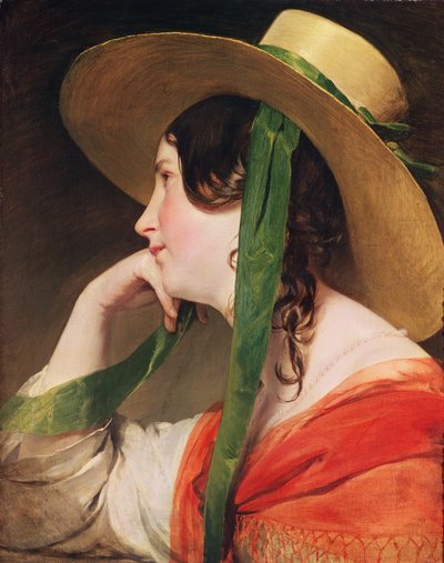 Fille au chapeau de paille jaune - Friedrich von Amerling
