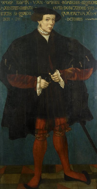 Portrait de Worp van Ropta, magistrat en chef de East Dongeradeel - Friese School 1542
