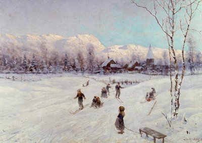 Scène de luge norvégienne - Frithjof Smith Hald