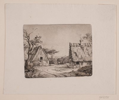 Paysage avec deux maisons de paysans - Frits Grove