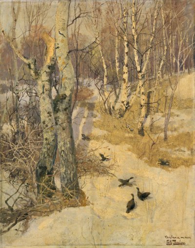 Bois couverts de neige, 19e siècle - Fritz Thaulow