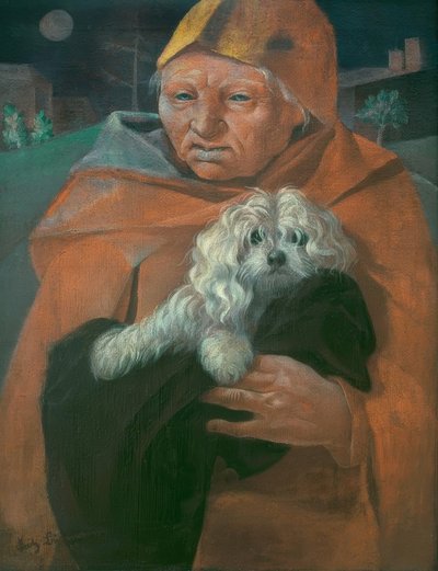 Le vieil homme avec son chien - Fritz Burmann