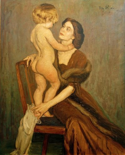 Dame avec enfant - Fritz Rhein