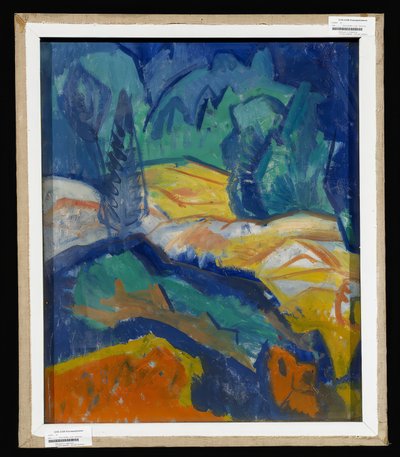 Bouquet de fleurs dans un vase bleu - Fritz Schaefler