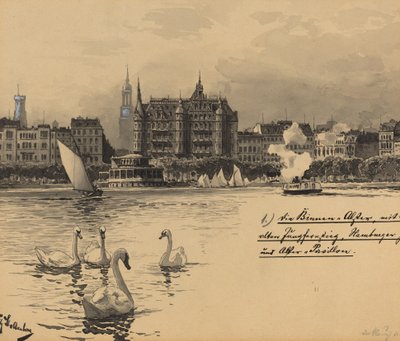 Binnenalster mit Jungfernstieg - Fritz Stoltenberg