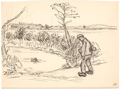 Le paysan au bord du lac gelé - Fritz Syberg