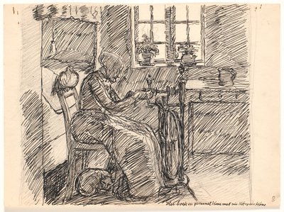 Ici vivait une vieille femme avec son chat et sa poule - Fritz Syberg