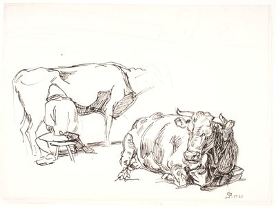Traite des vaches - Fritz Syberg