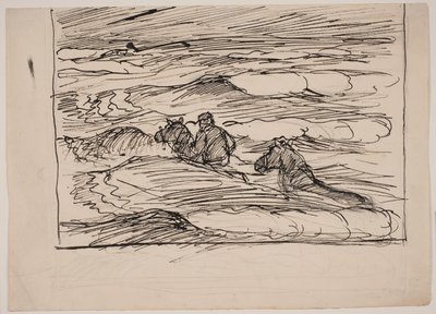 Søren Kanne chevauchant à travers les vagues - Fritz Syberg