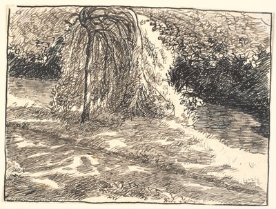 Étude pour le saule pleureur dans : Là tu as tes yeux, dit la Mort... - Fritz Syberg