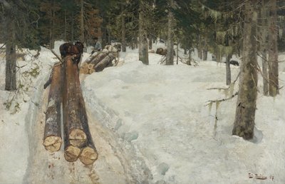 Transport de bois - Fritz Thaulow