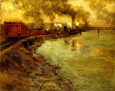 Train de marchandises au crépuscule - Frits Thaulow