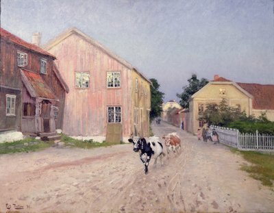 Rue à Hokksund - Fritz Thaulow