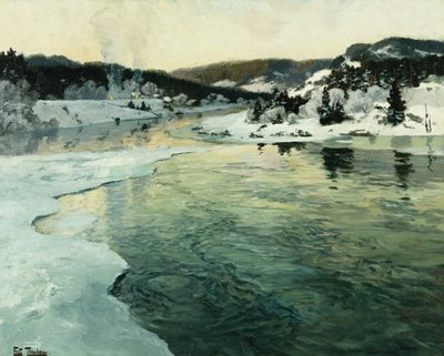 Hiver sur la rivière Mesna près de Lillehammer, vers 1905-06 - Frits Thaulow