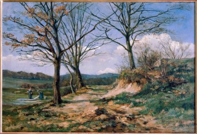 Paysage du Taunus avec blanchisseuses - Fritz Wucherer