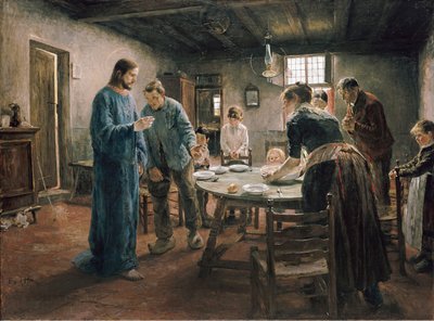 Prière avant le repas - Fritz von Uhde