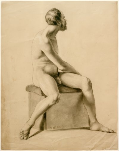 Nu masculin assis - Fritz von Uhde