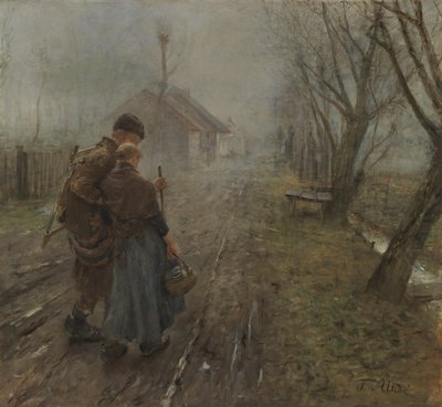 Le parcours difficile. Titre original : Transition vers Bethléem. - Fritz von Uhde