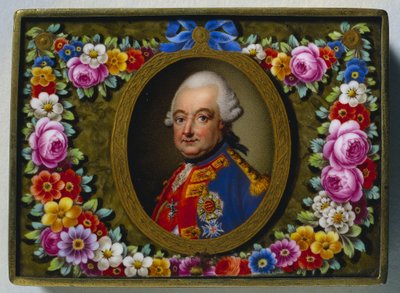 Boîte à tabac avec portrait de Charles I, Duc de Brunswick, vers 1770 - Fürstenberg Porcelain Factory