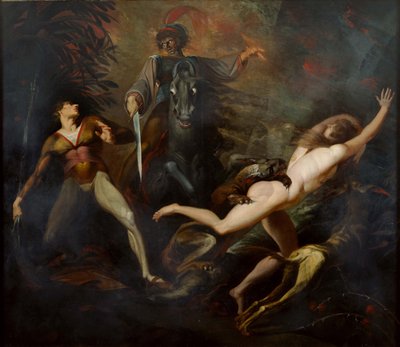 Théodore rencontre dans le bois le spectre de son ancêtre Guido Cavalcanti, vers 1783 - Füssli