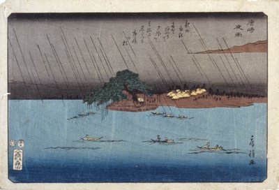 Pluie nocturne à Karasaki - Fusatane Utagawa