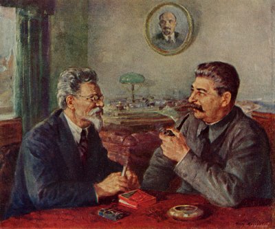 Joseph Staline (1879-1953) & Mikhaïl Ivanovitch Kalinine (1875-1946) - Fyodor Alexandrovich Modorov