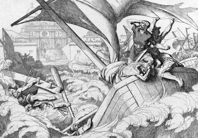 La destruction de la flotte russe à Constantinople, avant 1839 - Fyodor Antonovich Bruni