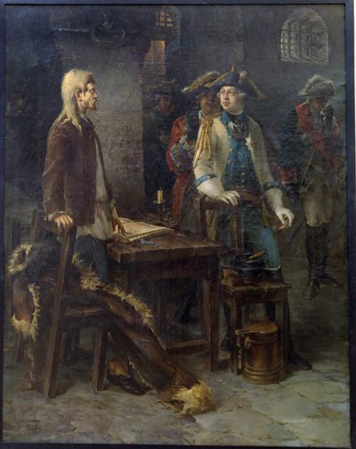 Le tsar Pierre III rend visite à Ivan VI enfermé dans la forteresse de Chlisselbourg en 1762 - Fyodor Jemelyanovich Burov