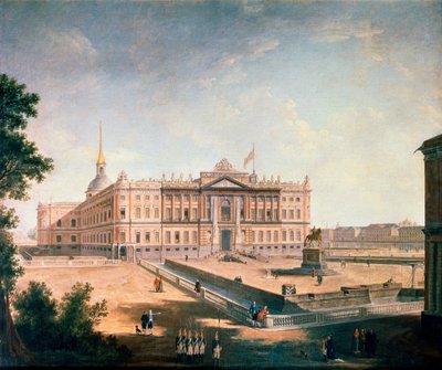 Vue du palais Michel et de la place du Connétable, Saint-Pétersbourg - Fyodor Yakovlevich Alexeev