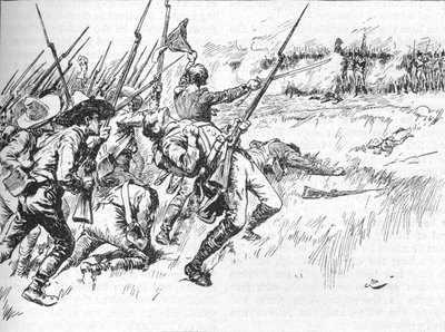 La division sous Alvarado traversait le bas-fond, 1902 - GB