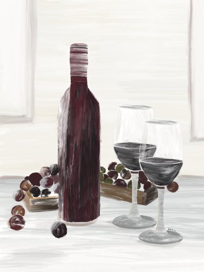 Nature morte classique avec du vin - GIovanna Gil Alves