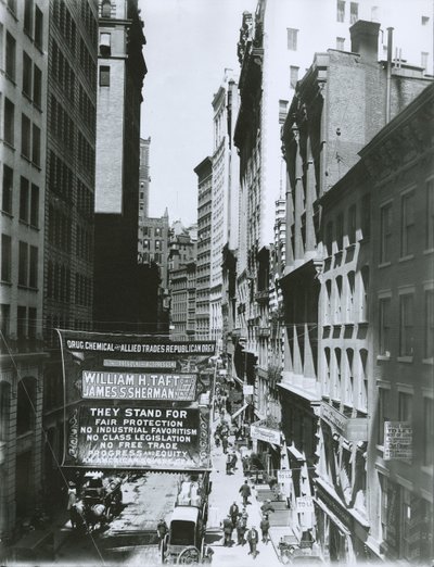 Bannière Taft et Sherman sur Maiden Lane, New York City, 1908 - G.P. Hall und Sohn