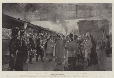 Le roi Édouard VII faisant ses adieux à l