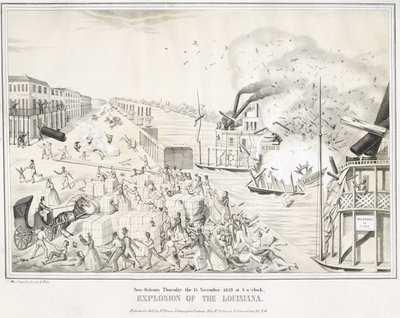 Nouvelle-Orléans jeudi 15 novembre 1849 à 5 heures, Explosion de la Louisiane, vers 1849 - G. (after) Tolti