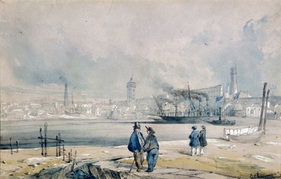 La rive sud, avec le pont de Waterloo, Londres - G Chaumont