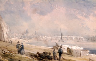 La Tamise à marée basse et Blackfriars Bridge, Londres - G Chaumont